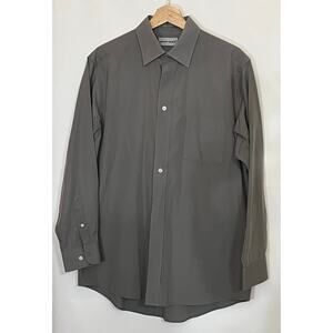 David Taylor Men's Green Dress Shirt Long sleeve. size 15.5 32/33